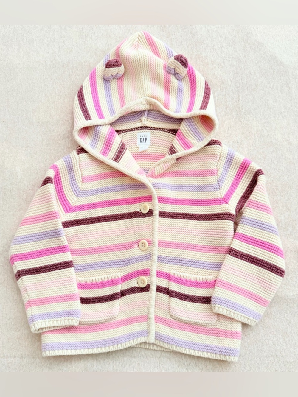 Baby Gap cotton Stripped knit hooded sweater